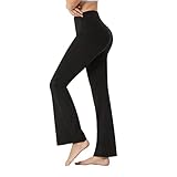 YUSHOW Yogahose Damen Schlaghose High Waist Jogginghose Schwarz mit Versteckten Taschen...