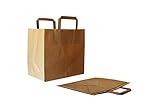 Papiertragetaschen mit Flachhenkel innen, Kraft braun, 80 g/qm, 26 + 17 x 25 cm...