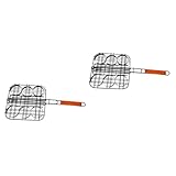 HANABASS 2St Grillzange Fischhalter für Grill Steak-Grill parrillas para asar carne...