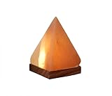 HIMALAYA SALT DREAMS Beleuchteter Salzkristall USB Pyramide mit Holzsockel, Kristallsalz...