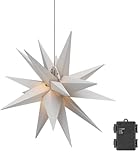 goobay 64788 LED Weihnachtsstern 3D Ø 56 cm/Stern mit 18 Zacken und Timer/Weihnachtsdeko/...