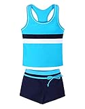 AmzBarley Mädchen Badeanzuge Ärmellos Kinder Bikini Bademode 2-teilig Sport Tankini mit...