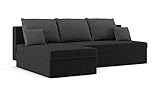 Ecksofa MONAKO mit Schlaffunktion! Mit Bettkasten und Kissen (Haiti 17 + Haiti...