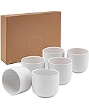 Lambda Coffee® Cappuccino Tassen Set 6 x 380ml in Weiß matt aus Keramik |...