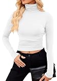 AIEOE Rollkragenshirt Damen Rollkragen Damen Basic T Shirt mit Rollkragen Damen Langarm...