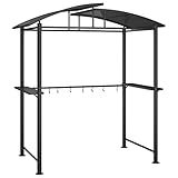 vidaXL Grillpavillon mit Seitenregalen Anthrazit 210x114x230 cm Stahl