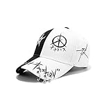 XibeiTrade Unisex Graffiti Baseball Cap Hiphop Schwarz Weiß Hut Mode für Männer Frauen