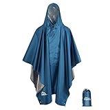 Regenponcho Damen und Herren - Regencape Wasserdicht mit Kapuze, Leichter &...