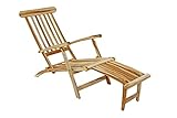 SAM Teak-Holz Deckchair Puccon, verstellbare Sonnenliege, klappbar, ideal für Balkon,...