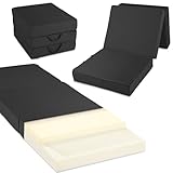 maxVitalis Visco Gästematratze, extra hoch: 15 cm Memory-Foam Klappmatratze,...