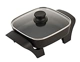 Brentwood Appliances SK46 8-Inch Nonstick Electric Skillet with Glass Lid, One Size, Black