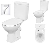 VBChome Keramik Stand- WC Toilette Komplett -Design- Set mit Spülkasten WC-...