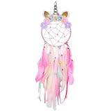 MHJY Einhorn Traumfänger Mädchen Großer Dreamcatcher Kinder Schlafzimmer...