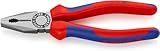 KNIPEX Kombizange, 180 mm, schneidet weichen Draht (Kupfer) und harten Draht (Stahldraht),...