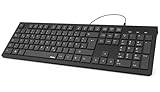 Hama Tastatur mit Kabel (PC Tastatur, kabelgebundene Tastatur, Wired Keyboard...