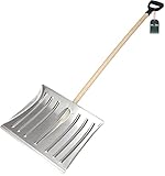 KOTARBAU® Schneeschaufel Schneeschieber 50cm mit Holzstiel Verstärkt Aluminium...