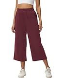 HMIYA Damen 3/4 Culotte Hose leicht Sommerhose aus Baumwolle mit...