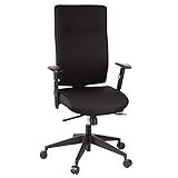 hjh OFFICE 608500 Profi Bürodrehstuhl PRO-TEC 300 Stoff Schwarz Bürosessel ergonomisch,...