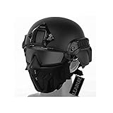 LEJUNJIE PJ Taktik Airsoft Helm und Vollgesichtsschutz Maske Set,mit Abnehmbarer...