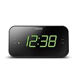 Philips Audio TAR3306 Wecker mit Radio und großem Display, Doppelalarm, Sleep Timer &...