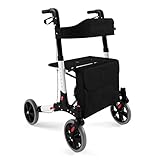 Jago® Rollator - 6-fach höhenverstellbar, Sitz mit Rückenlehne, 3-fach...