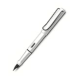 Lamy 019 Safari Weiß mit schwarzem Clip Füllfederhalter - feine Spitze