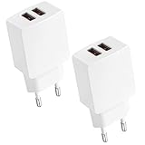 CREAPICO USB Ladegerät (2 Stücke), 5V2.1A 2-Port Netzteil, USB Stecker Steckdose,...