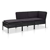 vidaXL Gartenmöbel 3-TLG. mit Auflagen Sitzgruppe Garten Garnitur Lounge Sofa...