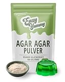 Easy Yummy Agar Agar Pulver, Veganes Gelatinepulver, 100% Halal Veganes Gelatinepulver...