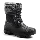 ALEADER Damen Winter-Schneestiefel | wasserdichte Schale | Entenstiefel, schwarz, 38 EU