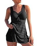 Minetom Spitze Tankini Damen Bauchweg Bademode Set Zweiteilig Push up mit Einstellbarer...