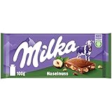 Milka Haselnuss 1 x 100g I Alpenmilch-Schokolade I mit Haselnuss-Stückchen I...