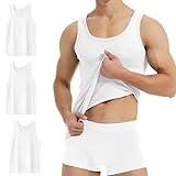 YouShow Unterhemd Herren Weiss Tank Top Gekämmte Baumwolle 3er Pack Business Classic...