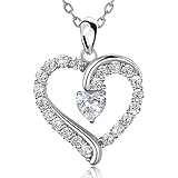 FPEAOB Herz Kette Damen Silber 925 Herzkette Halskette Damen Herz Silberkette Damen 925...