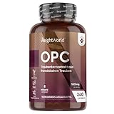 OPC Traubenkernextrakt - 240 Stücke - 1000mg Extrakt je Kapsel - 8 Monate Vorrat - 95%...