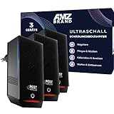 AMZ BRAND Ultraschall Schädlingsbekämpfer - 3er-Pack, Wirksamer Mäuseschutz, 3 Modi,...