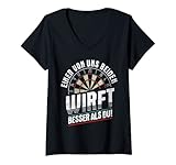 Damen Einer Von Uns Beiden Wirft Besser Als Du Steeldarts Dart T-Shirt mit V-Ausschnitt