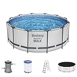 Bestway Steel Pro MAX Frame Pool Komplett-Set mit Filterpumpe Ø 366 x 122 cm,...