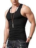 Herren Tanktop Gym Stringer Shirt Baumwolle Muskel Fitness Tanks Fitness...