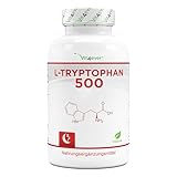 L-Tryptophan - hochdosiert mit 500mg je Kapsel - 240 vegane Kapseln - 8 Monate Reichweite...