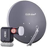 DUR-line 8 Teilnehmer Set - Qualitäts-Alu-Satelliten-Komplettanlage - Select 75cm/80cm...