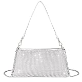 Valleycomfy Damen Clutch Silber Elegante Brauttasche Diamant Handtasche Hochzeit...