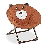 Relaxdays Moonchair Kinder, klappbarer Mondstuhl In-& Outdoor, Kinderklappsessel, Bär,...