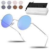 Netrox® Runde Sonnenbrille im Retro-Stil | UV400-Schutz Linsen | Unisex Brille...