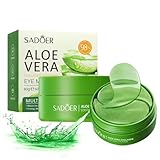 60 Stück Aloe Vera Augenpads gegen Augenringe, Hyaluronsäure-Augenpflaster...