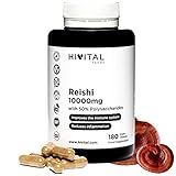 Reishi 10000 mg | 180 vegane Kapseln für 6 Monate | Mit 50% Polysacchariden, 10%...