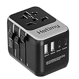 Hotimy Worldwide Reiseadapter mit USB C, Universal Reiseadapter mit 4 USB-Anschlüssen und...