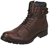 JACK & JONES Herren Jfwalbany Leather Brown Stone Biker Boots, Brown Stone, 43...