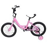 Begoniape Kinderfahrrad 16 Zoll ab 5-8 Jahren, Rosa Kinder Fahrrad mit Stützrädern,...