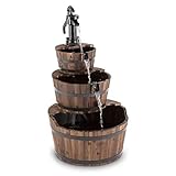 Blumfeldt Cascada 2G Gartenbrunnen im Holzbottich-Look - Wasserdurchfluss: 800...